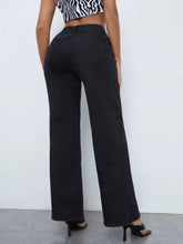 Lace Up Straight Leg Jeans